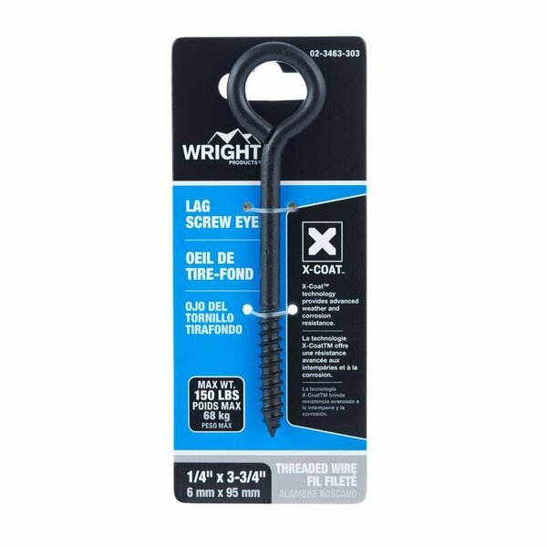 Wright LAG SCREW EYE 1/4X3-3/4in. 02-3463-303